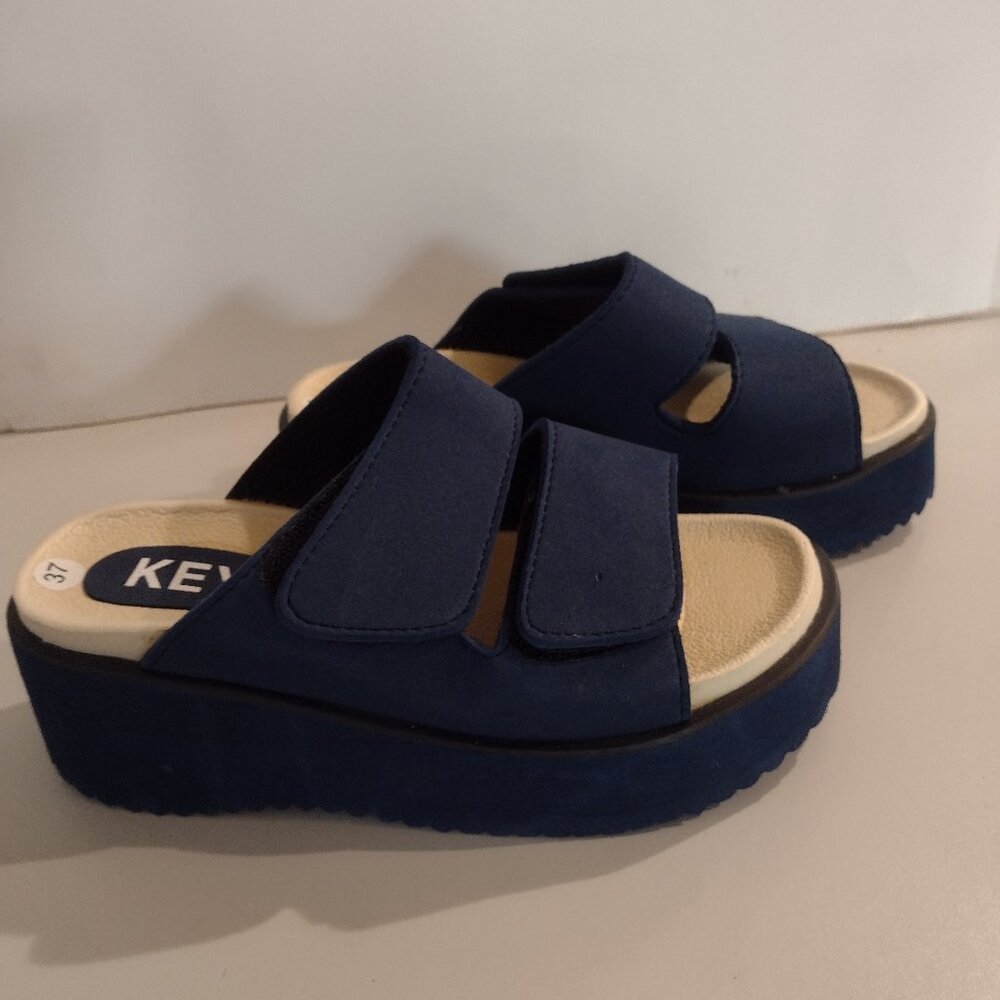 Blue Platform Sandals